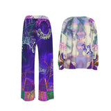 ReClaim Women's Drop-Shoulder Top Wide-Leg Pants Suit